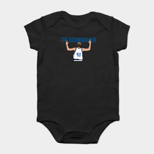Dirk Nowitzki The Germanator Nba Baby Bodysuit TeePublic